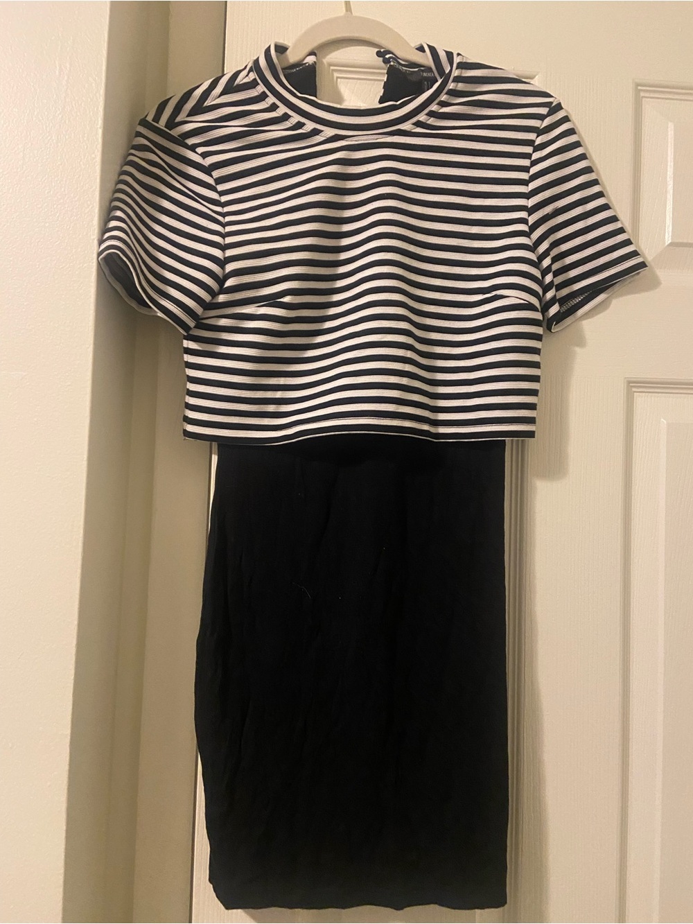 Forever 21 Black and White Striped Mini Dress